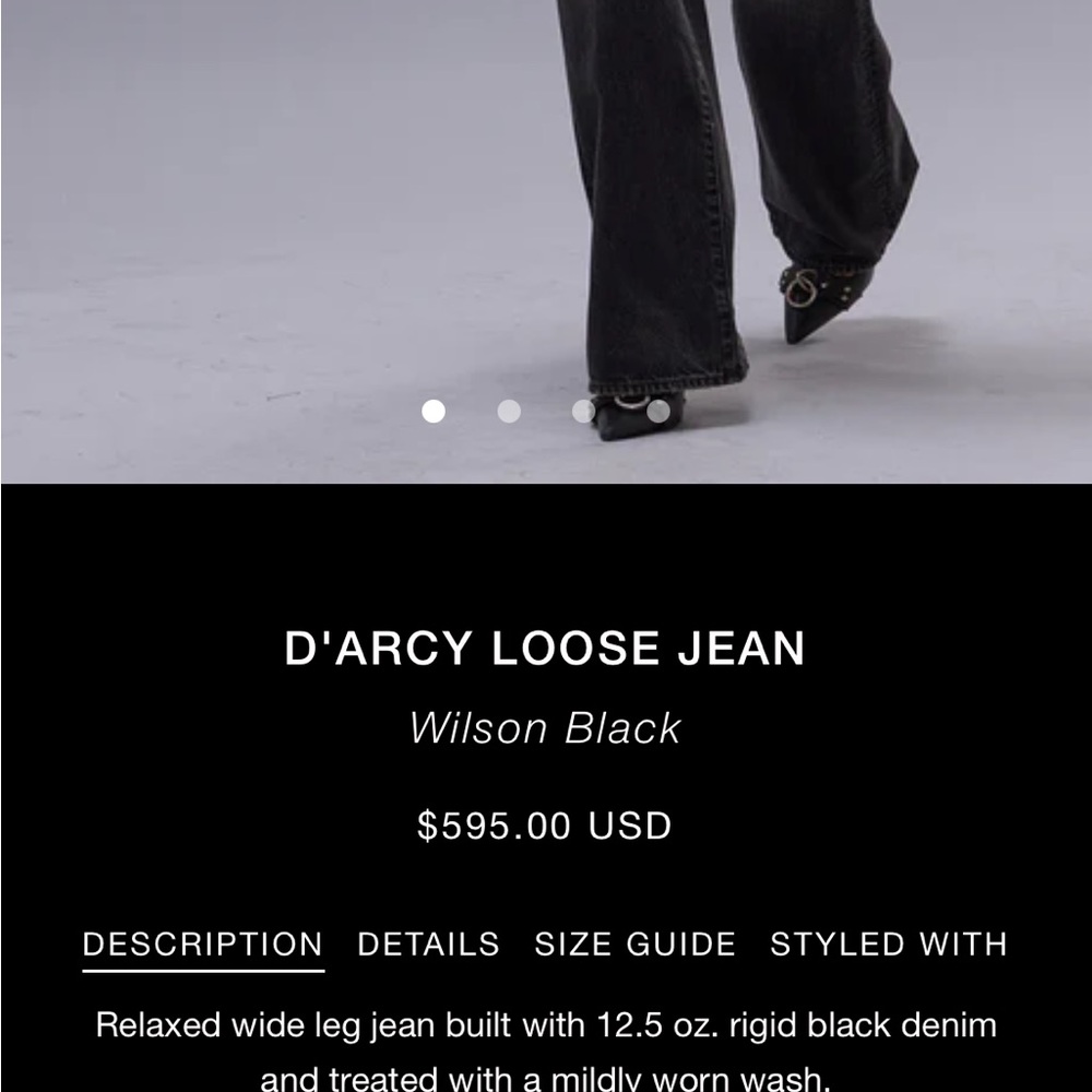 R13 D’Arcy Loose Jean in Wilson Black - Picture 9 of 11